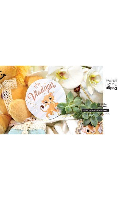 Lumanare botez pentru baieti cu  leutul Simba, regele leu, The  Little King 9